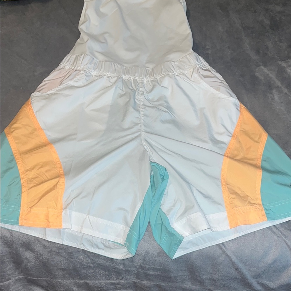 FP Movement by Free People Double Bounce Jumpsuit - White, Orange, Teal - Picture 3 of 10